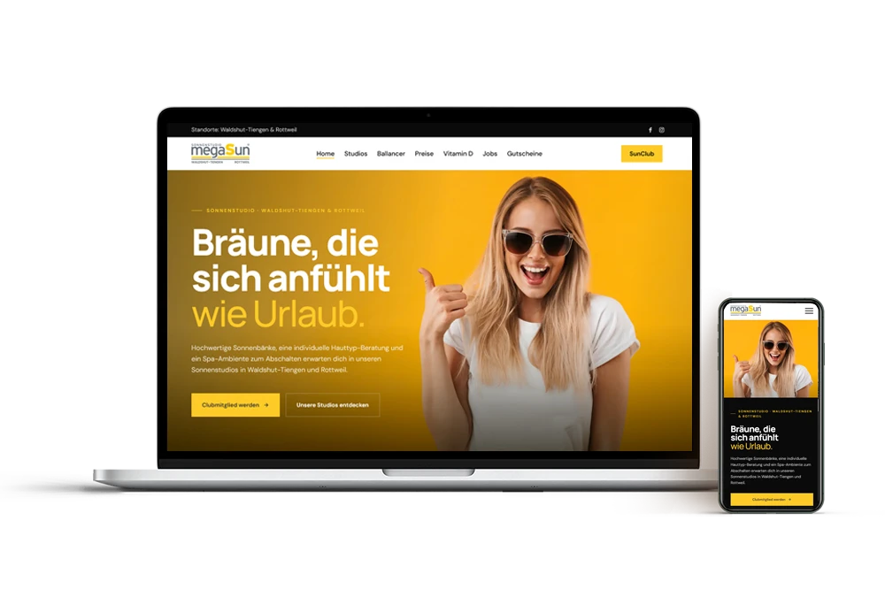 Beispiel Website Sonnenstudio